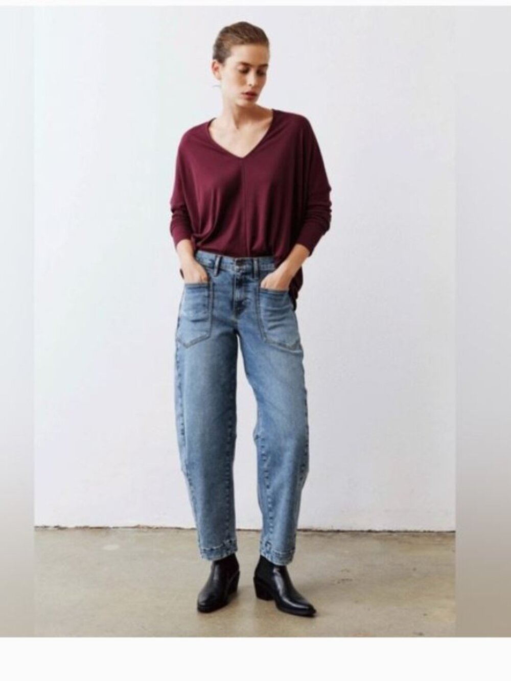 Ruti The Slouchy Jeans 2.0 Barrel Leg Relaxed Denim Elastic Waist  Sz 6 - Picture 2 of 7